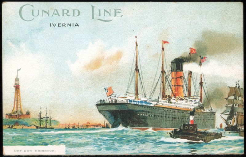 Cunard Line RMS Ivernia Off New Brighton United Kingdom