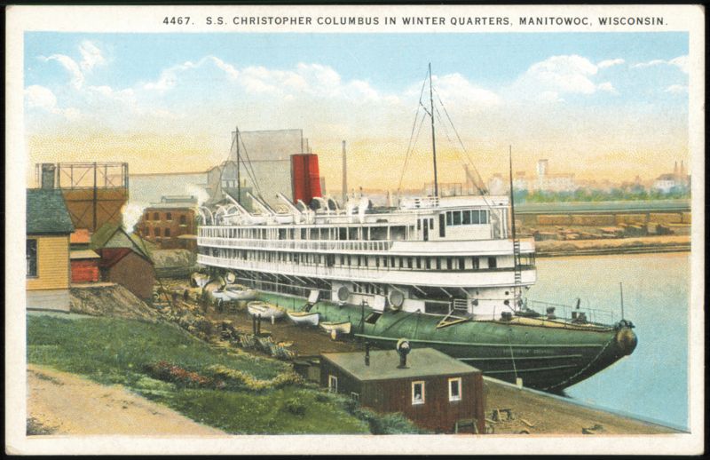 Whaleback S.S. Christopher Columbus in Winter Quarters Manitowoc Wisconsin