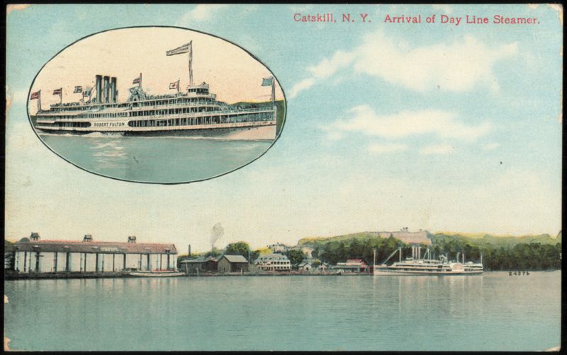 Arrival of Day Line Steamer Robert Fulton Catskill New York