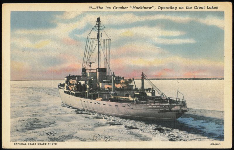 USCG Icebreaker Mackinaw Operating on the Great Lakes