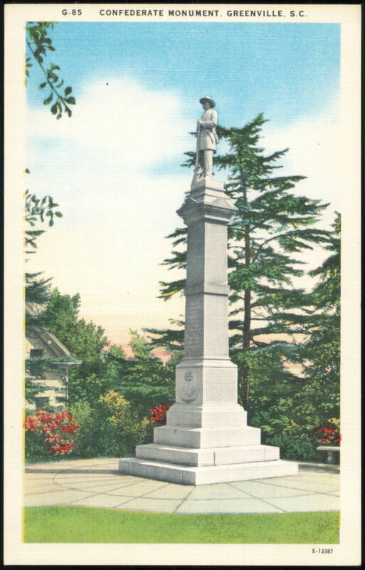 Confederate Monument, Textile Center of the South Greenville South Carolina