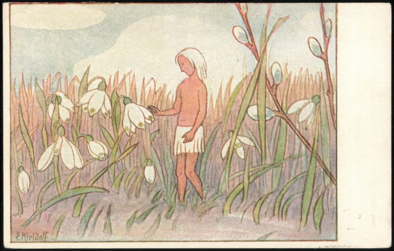 Maiglöckchengruß Art Nouveau Illustration by Ernst Kreidolf