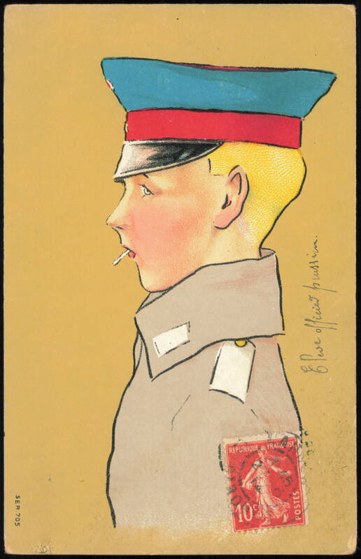 Young Prussian Officer Student Smoking Cigarette Boys