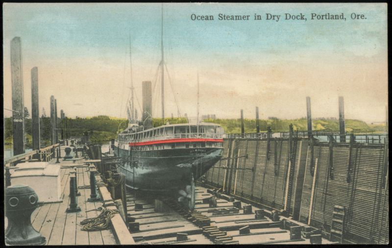 Ocean Steamer Geo. W. Elder in Dry Dock Portland Oregon