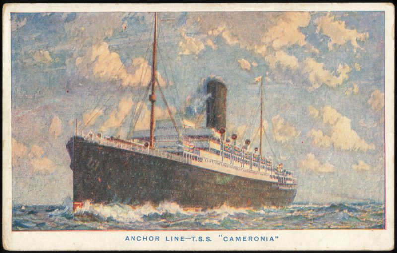 Anchor Line T.S.S. Cameronia, Paquebot Posted at Sea