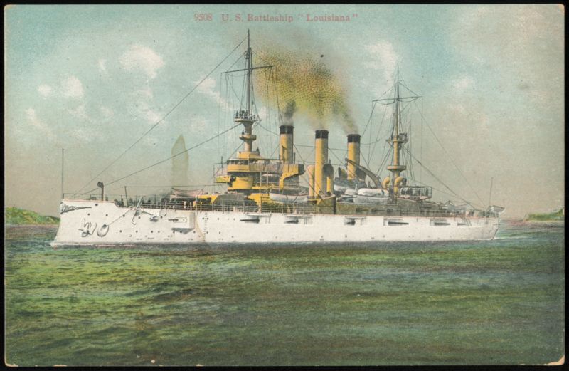 U.S. Battleship Louisiana with Technical Specifications