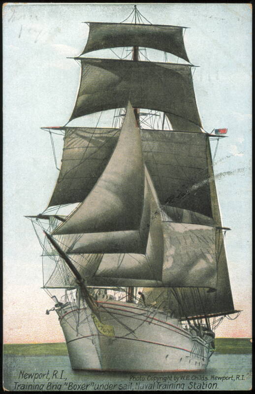 Training Brig Boxer Under Sail, Naval Training Station Newport Rhode Island
