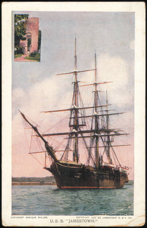 U.S.S. Jamestown Sloop of War, 1907 Jamestown Exposition Norfolk Virginia