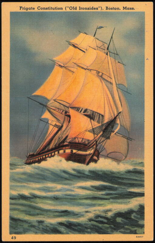 Frigate Constitution Old Ironsides Sailing at Sea Boston Massachusetts