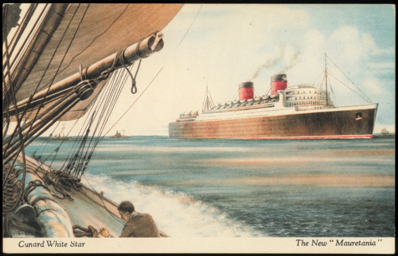Cunard White Star Line The New Mauretania at Sea C. E. Turner