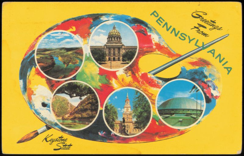 Artist Palette with Pennsylvania Landmarks