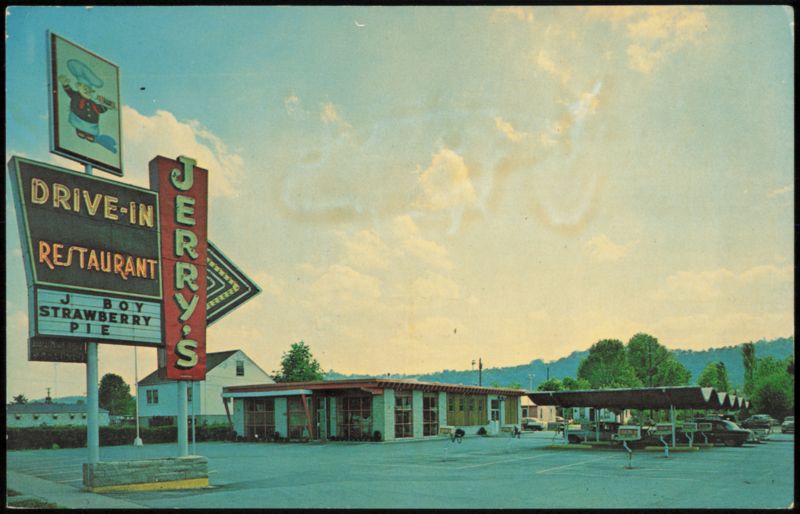 Jerry's Drive-In Restaurant with Curb Service Canopy Aberdeen Ohio