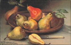 Still Life with Pears and Knife by Bonnardel Postcard