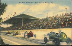 Auto Races at the Florida State Fair Grounds Postcard