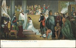 Baptism of Pocahontas at Jamestown, Va. in 1613 Postcard