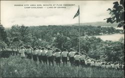 Girl Scouts Flag Ceremony at Camp Oakledge Postcard