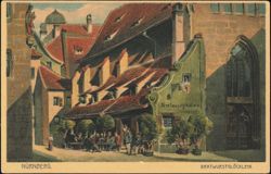 Bratwurstglöcklein Historic Restaurant Scene Postcard