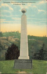 Surrender Monument, Vicksburg National Cemetery Postcard