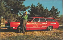 Harold Ensley 'The Sportsman's Friend' & Ford Show Wagon Postcard
