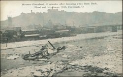 Steamer Greenland 10 Minutes After Breaking Away from Dock Postcard