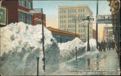 Green Bay's Worst Snow Storm in 40 Years, March 9, 1918 Postcard