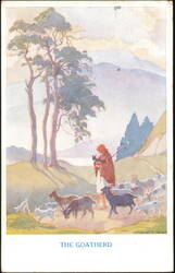 The Goatherd by Margaret W. Tarrant, Out O' Doors Series Postcard
