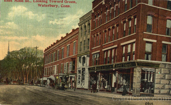 East Main St., Looking Toward Green Waterbury Connecticut