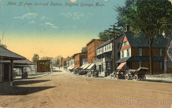 Main St. from Railroad Station Stafford Springs Connecticut