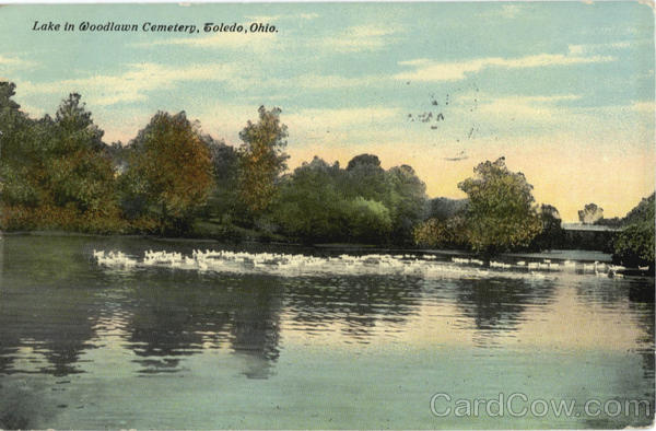 Lake in Woodlawn Cemetery Toledo Ohio