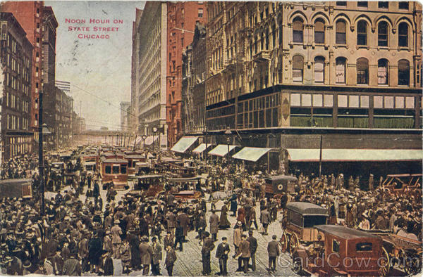 Noon Hour On State Steet Chicago Illinois