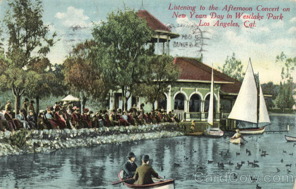 Listening to the Afternoon Concert on New York Day, Westlake Park Los Angeles California