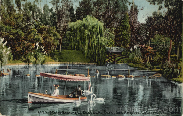 Motor Boating at East Lake Park Los Angeles California