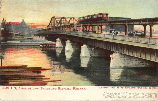 Charlestown Bridge and Elevated Railway Boston Massachusetts