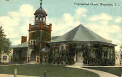 Congregational Church Woonsocket, RI Postcard Postcard