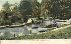 Boating in Gordon Park Cleveland, OH Postcard Postcard