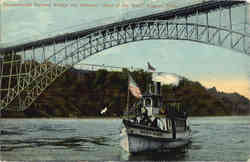 International Railway Bridge and Steamer Maid of the Mist Postcard