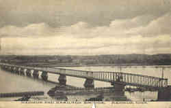 Keokuk and Hamilton Bridge Iowa Postcard Postcard