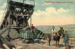 Coal Mining Hauling away the Slate Postcard
