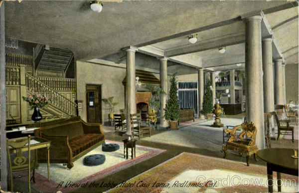 A View Of Mid Lobby Hotel Casa Loma Redlands California