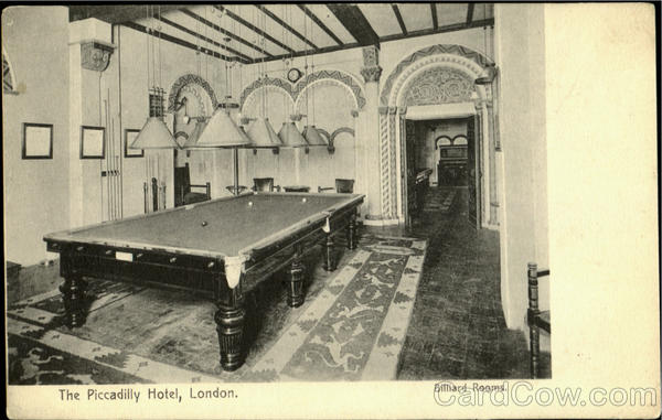 The Piccadilly Hotel Billiard Rooms London England