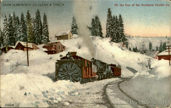Snow Plow Ready To Clear A Track Trains, Railroad