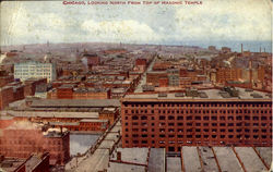 Looking North From Top Of Masonic Temple Chicago, IL Postcard Postcard