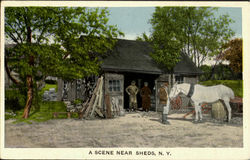 A Scene Near Sheds Postcard