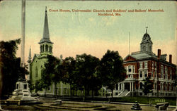 Court House Universalist Church And Sailors Memorial Postcard