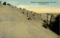 Sliding And Climbing Sand hills Postcard