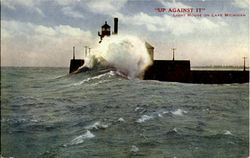 Light House On Lake Michigan Postcard