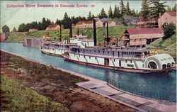 Columbia River Steamers In Cascade Locks Postcard