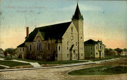 Catholic Church And Rectory Sanford, ME Postcard Postcard