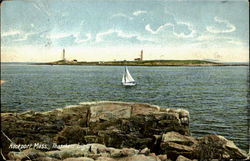 Thatchers Lights Rockport, MA Postcard Postcard