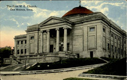 The First M. E. Church Des Moines, IA Postcard Postcard